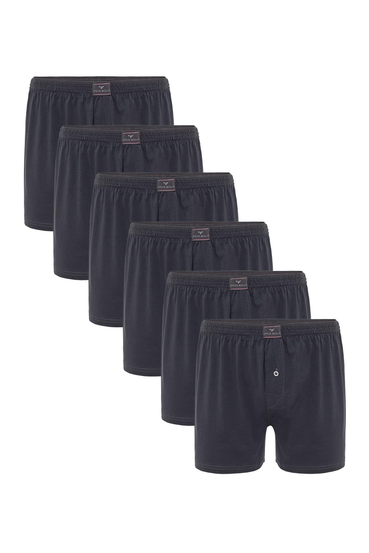 Erkek Antrasit 6’Lı Penye Boxer - 23701
