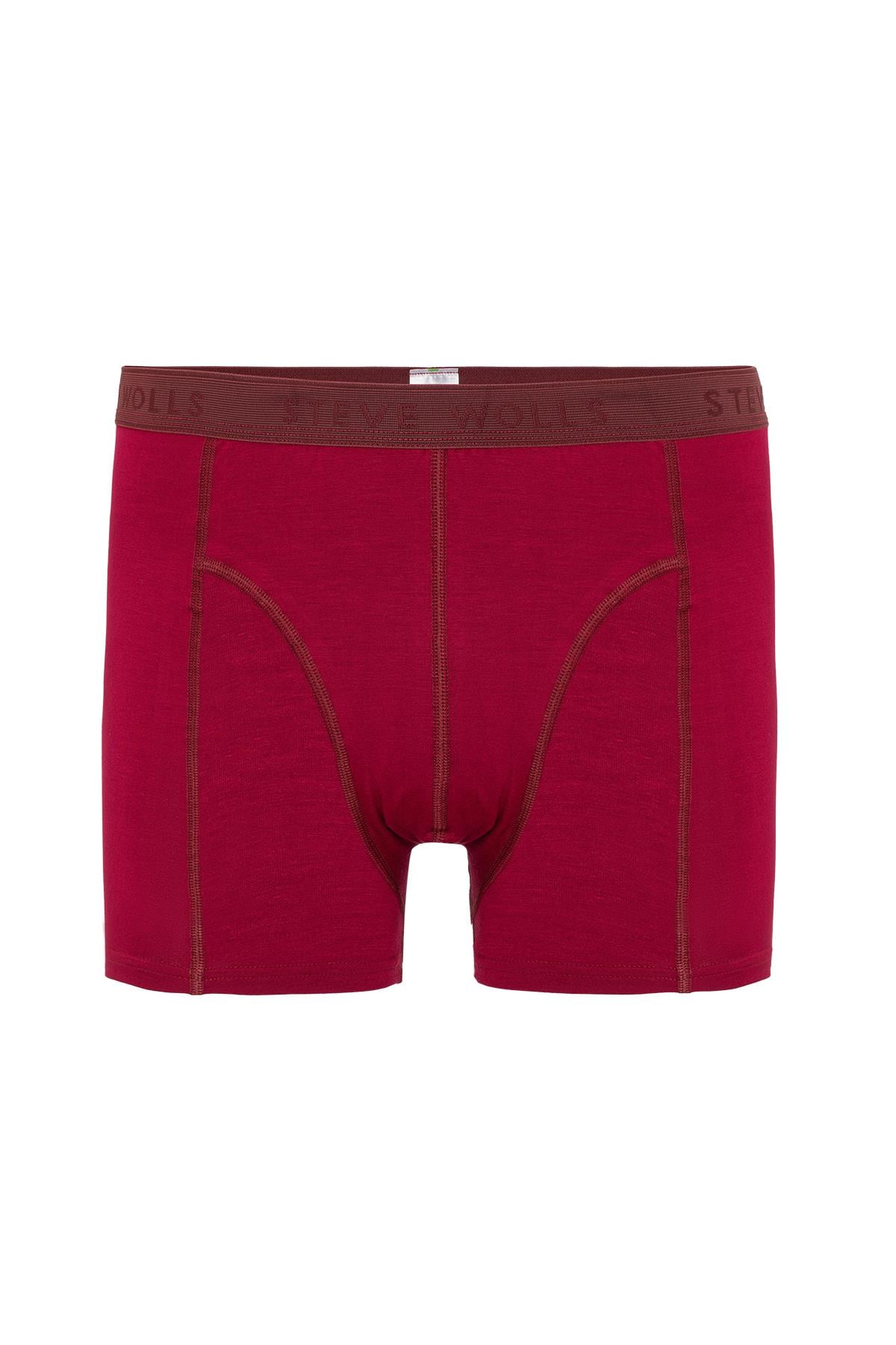Erkek Bordo Tekli Klasik Bambu Boxer - 25100