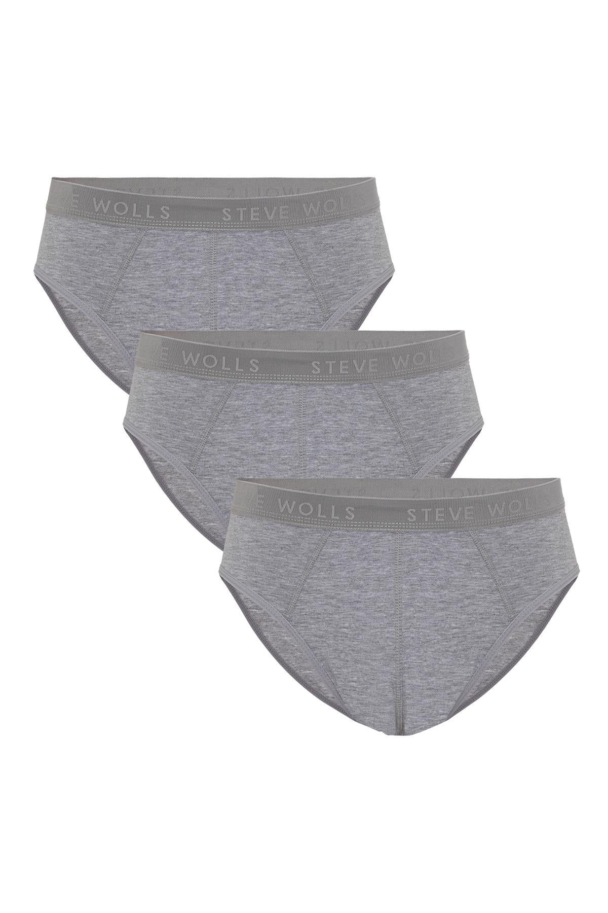 Erkek Gri 3’Lü Slip Külot - 23001