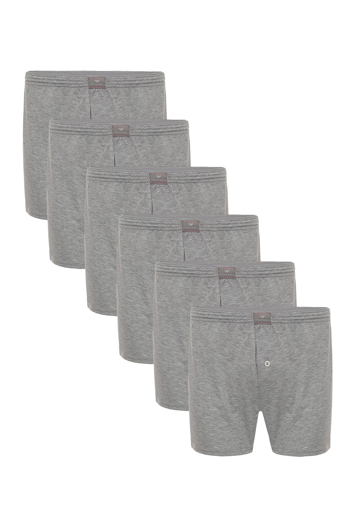 Erkek Gri 6’Lı Penye Boxer - 23701