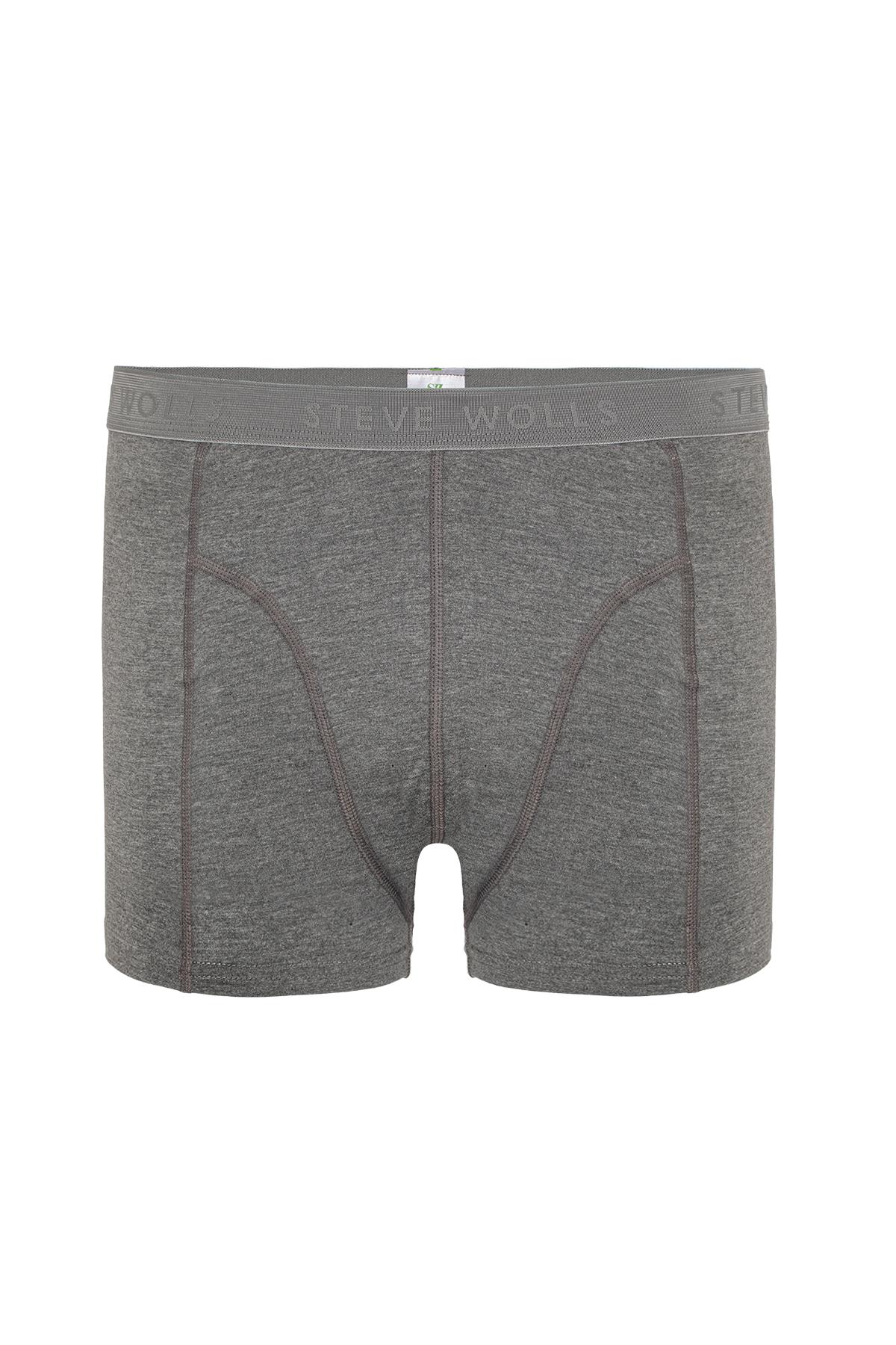 Erkek Gri Tekli Klasik Bambu Boxer - 25100