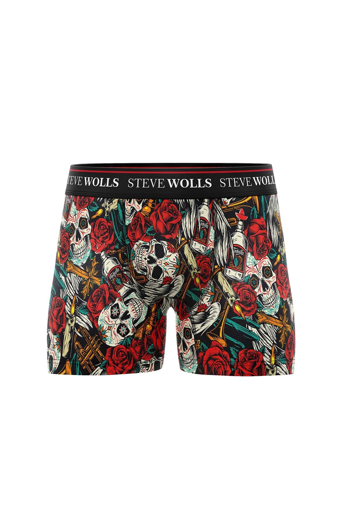 Erkek Gül Desenli Tekli Dijital Baskı Boxer - 1014