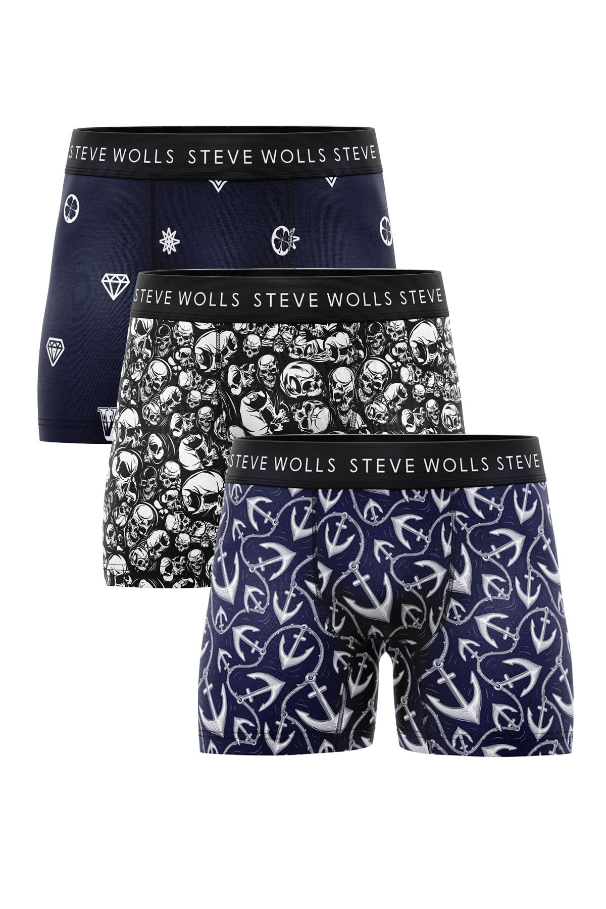 Erkek Karışık Desenli 3’Lü Boxer - 23656