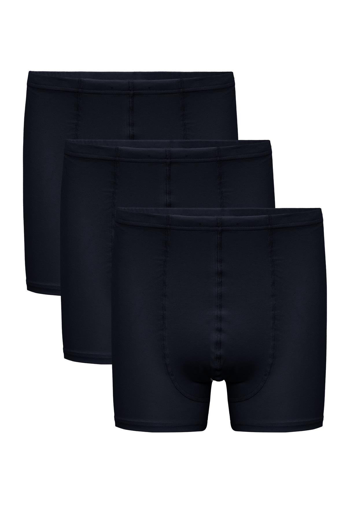 Erkek Lacivert 3’Lü Kıvırma Bel Boxer - 23201