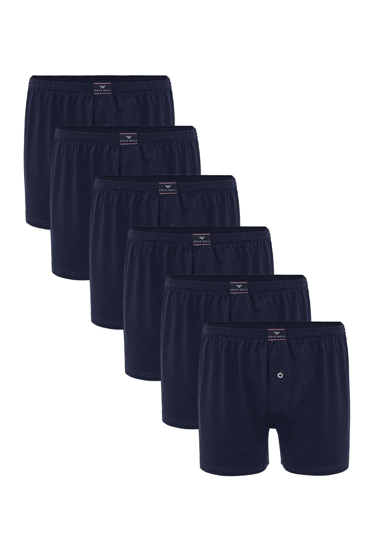 Erkek Lacivert 6’Lı Penye Boxer - 23701