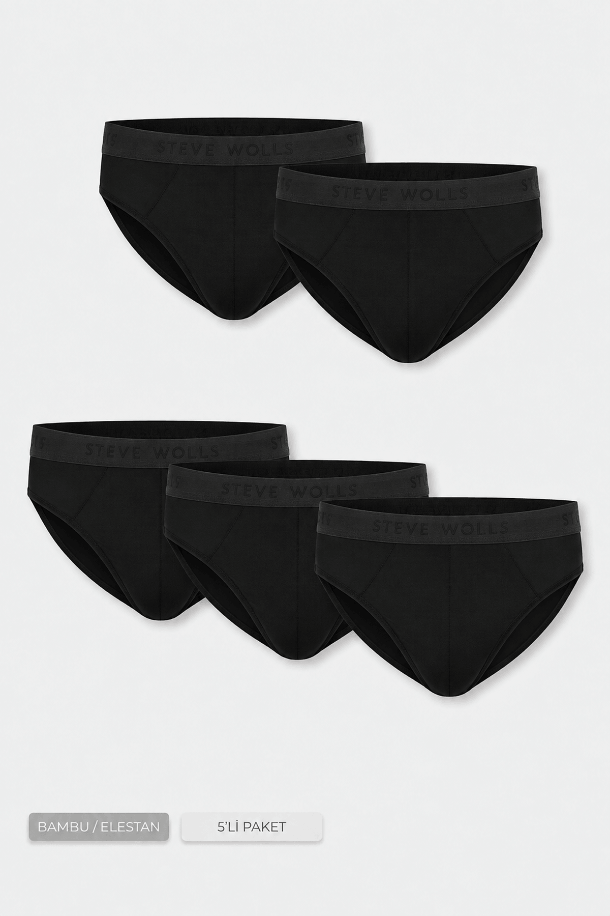 Erkek Siyah 5’Li Bambu Slip - 25503
