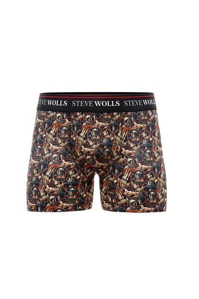 Erkek Astronot Desenli Tekli Dijital Baskı Boxer - 1042