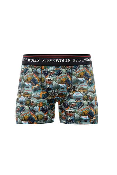 Erkek Camping Desenli Tekli Dijital Baskı Boxer - 1036