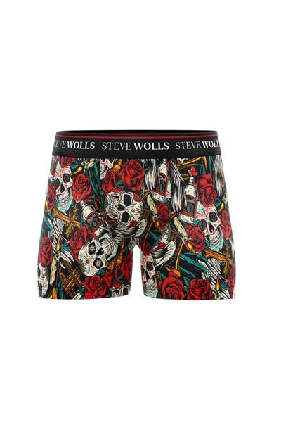 Erkek Gül Desenli Tekli Dijital Baskı Boxer - 1014