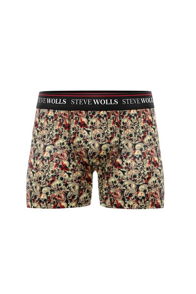 Erkek Kanlı Kurukafa Desenli Tekli Dijital Baskı Boxer - 1041
