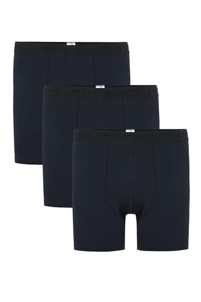 Erkek Lacivert 3’Lü Uzun Paça Bambu Boxer - 25201