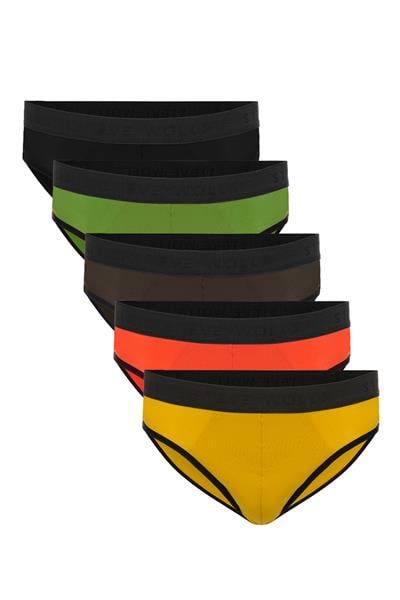 Erkek Renkli 5’Li Bambu Slip - 25503