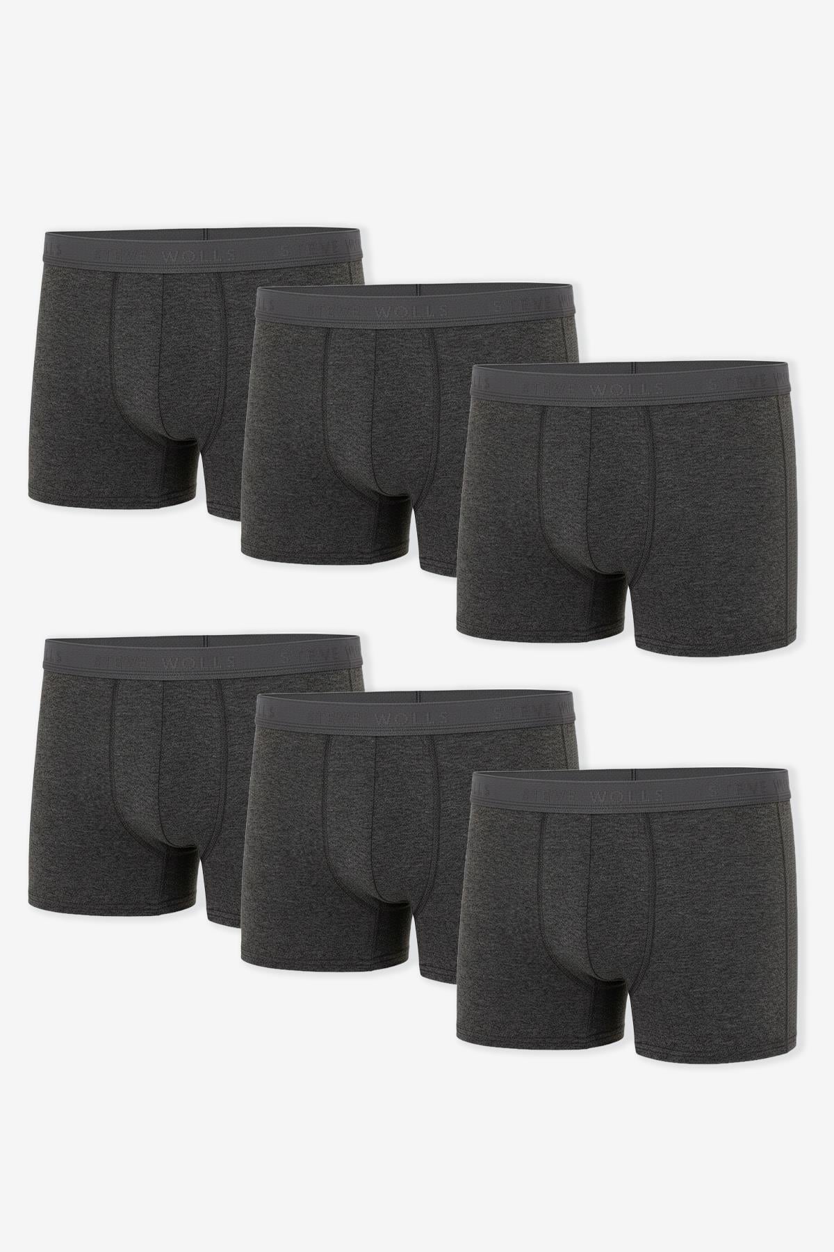 Erkek Antrasit 6’Lı Likralı Boxer - 24102