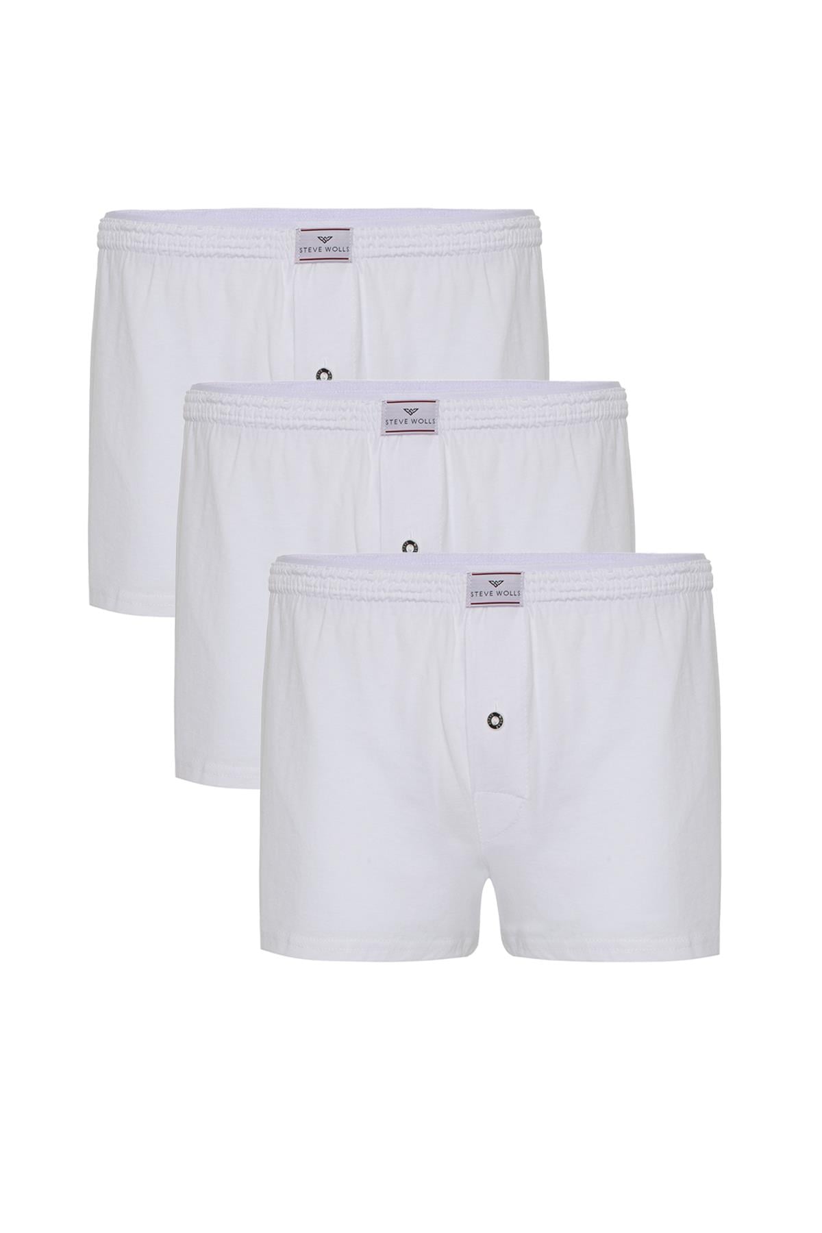 Erkek Beyaz 3’Lü Penye Boxer - 23702