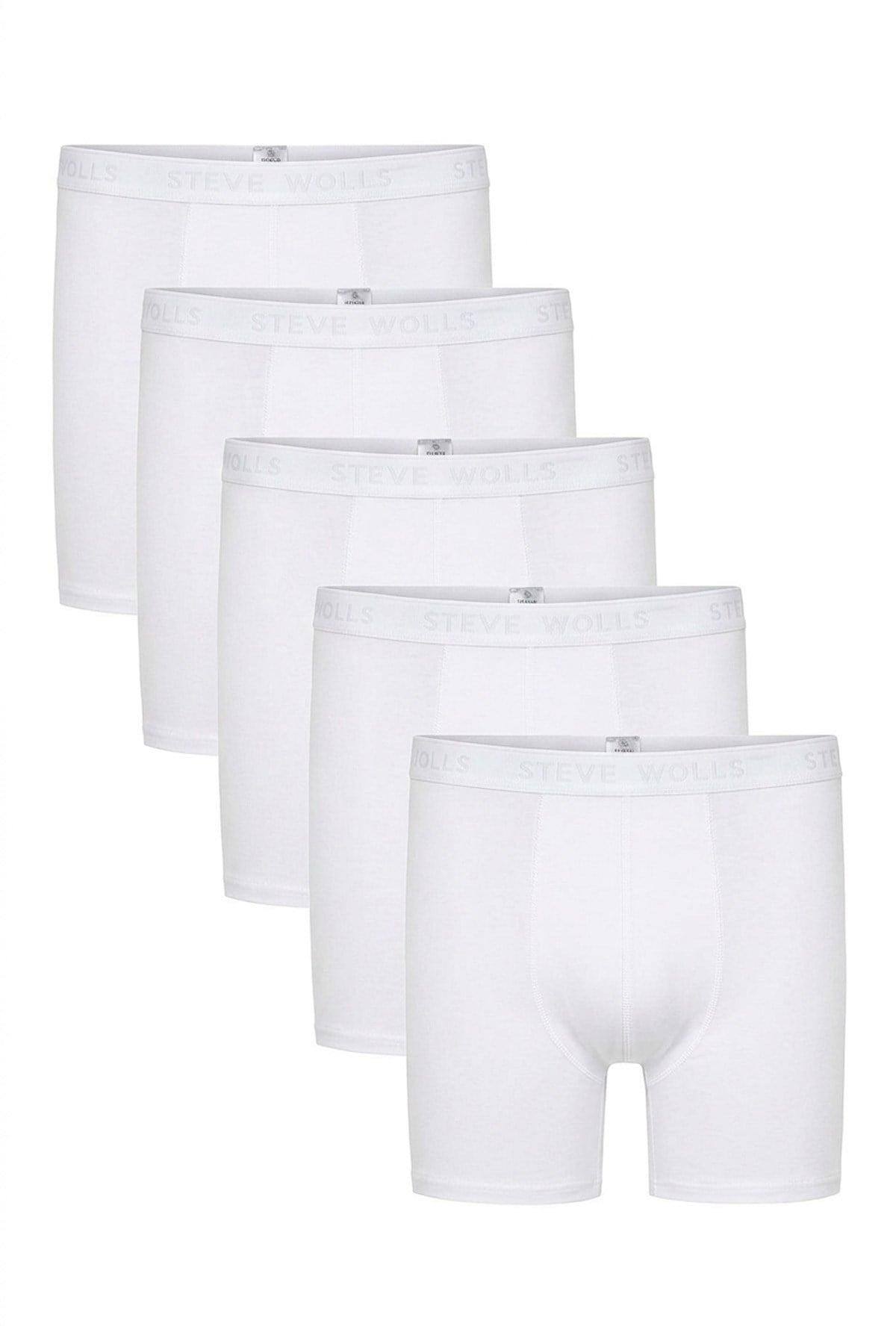 Erkek Beyaz 5’Li Uzun Paça Bambu Boxer - 25203
