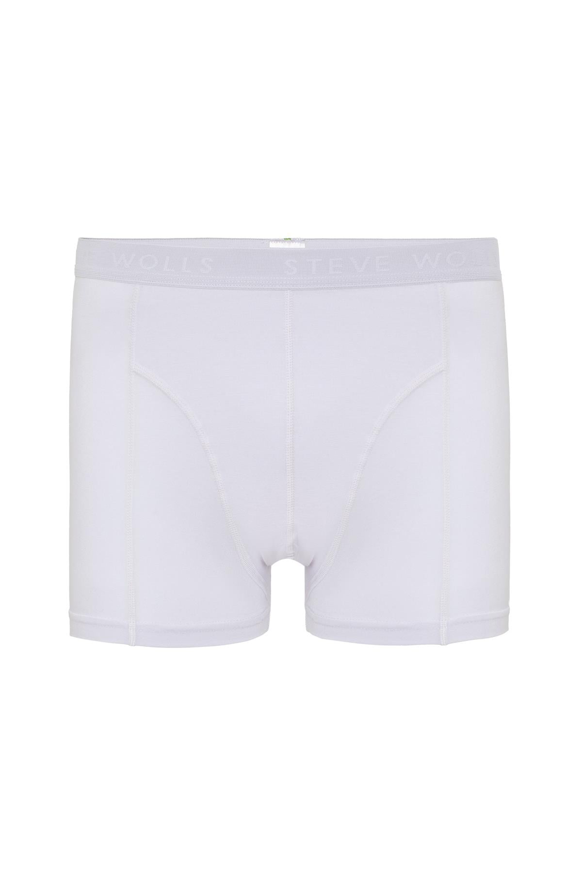 Erkek Beyaz Tekli Klasik Bambu Boxer - 25100