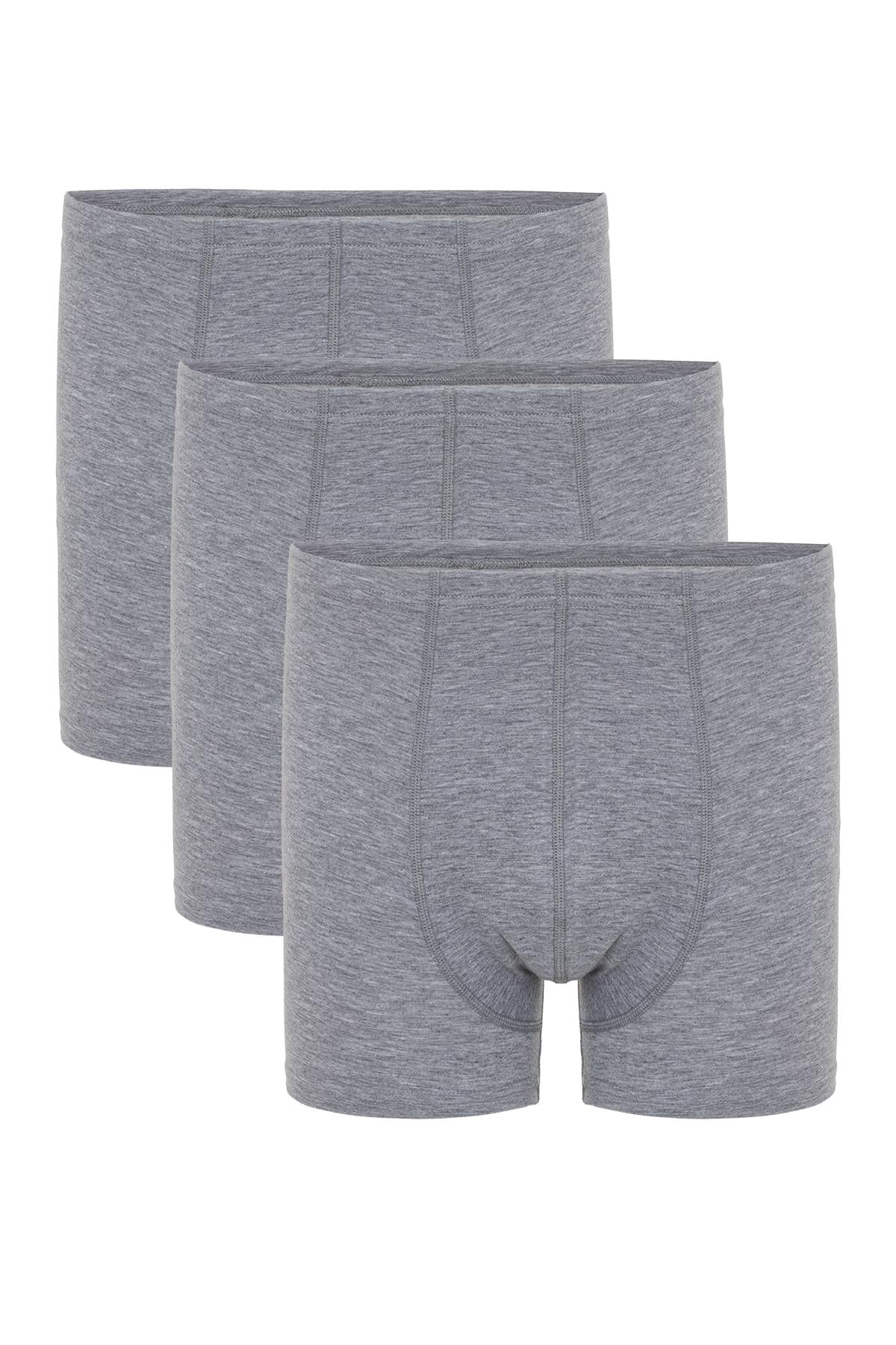 Erkek Gri 3’Lü Kıvırma Bel Boxer - 23201