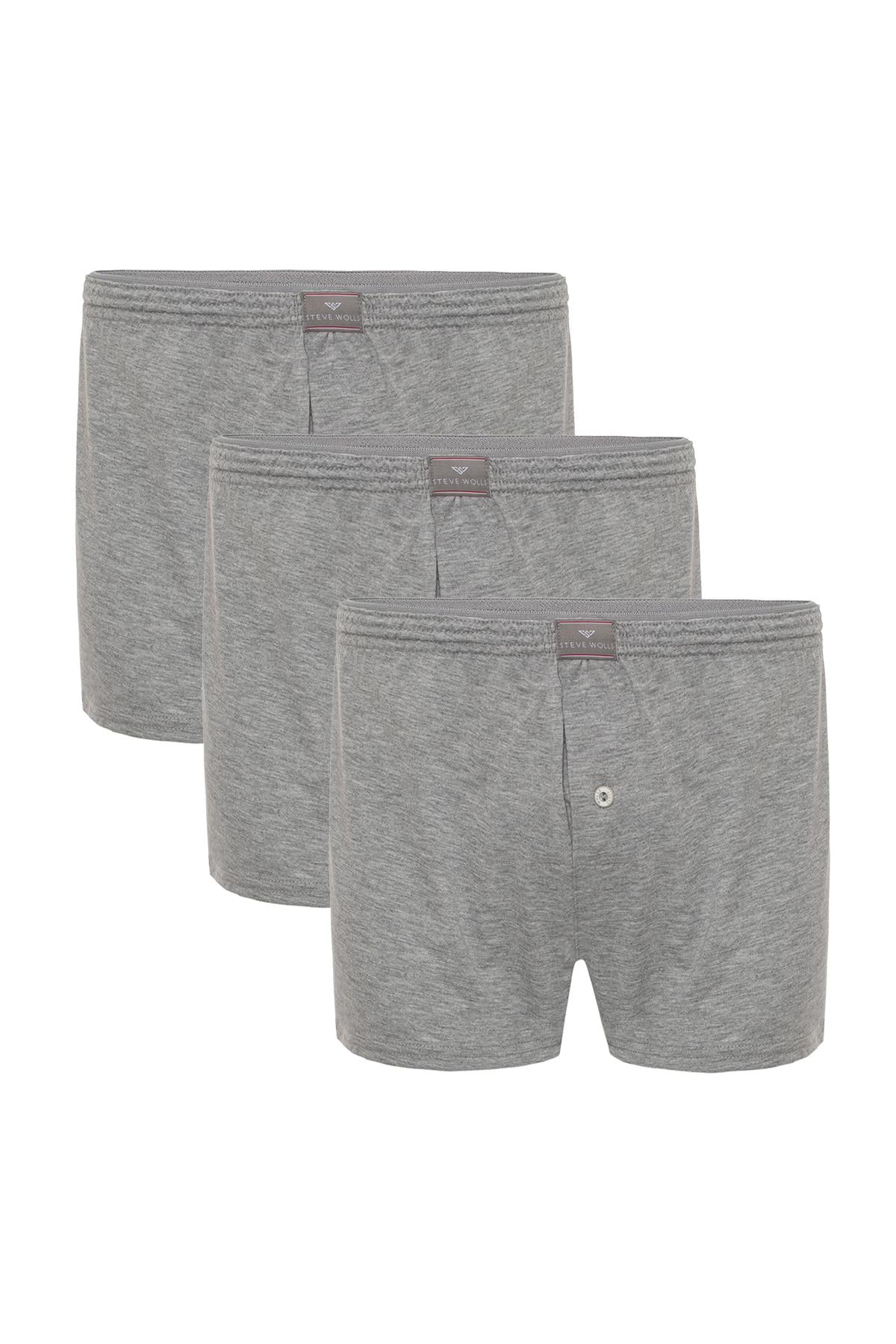 Erkek Gri 3’Lü Penye Boxer - 23702