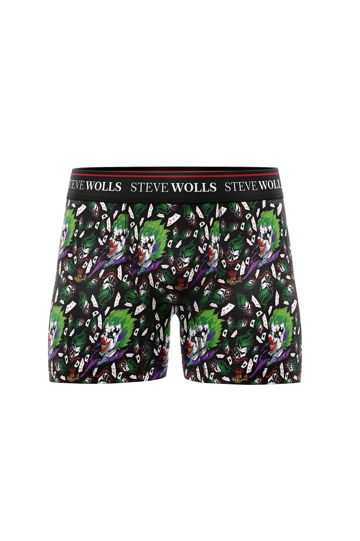 Erkek Joker Desenli Tekli Dijital Baskı Boxer - 1024