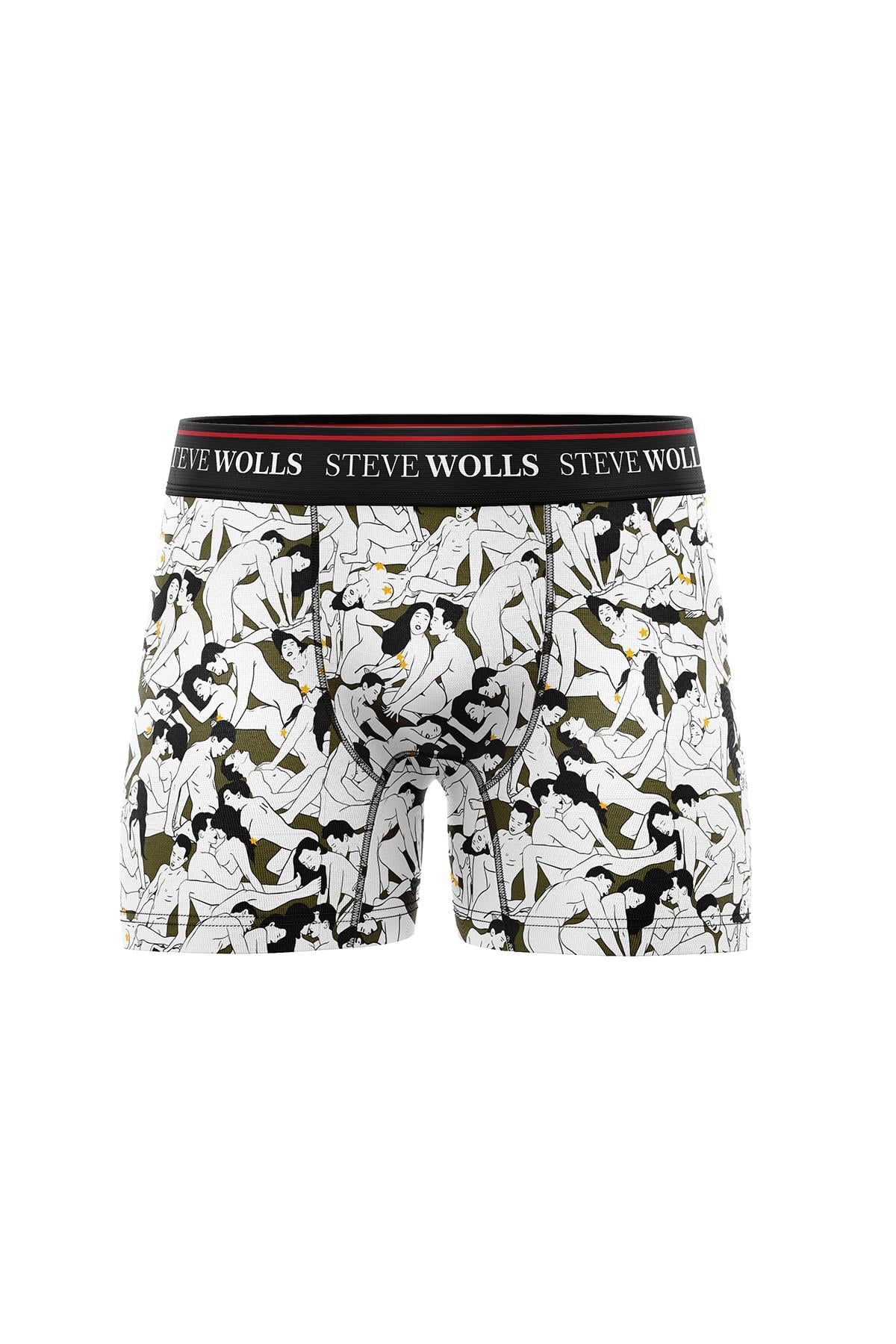 Erkek Kadın Erkek Desenli Tekli Dijital Baskı Boxer - 1037