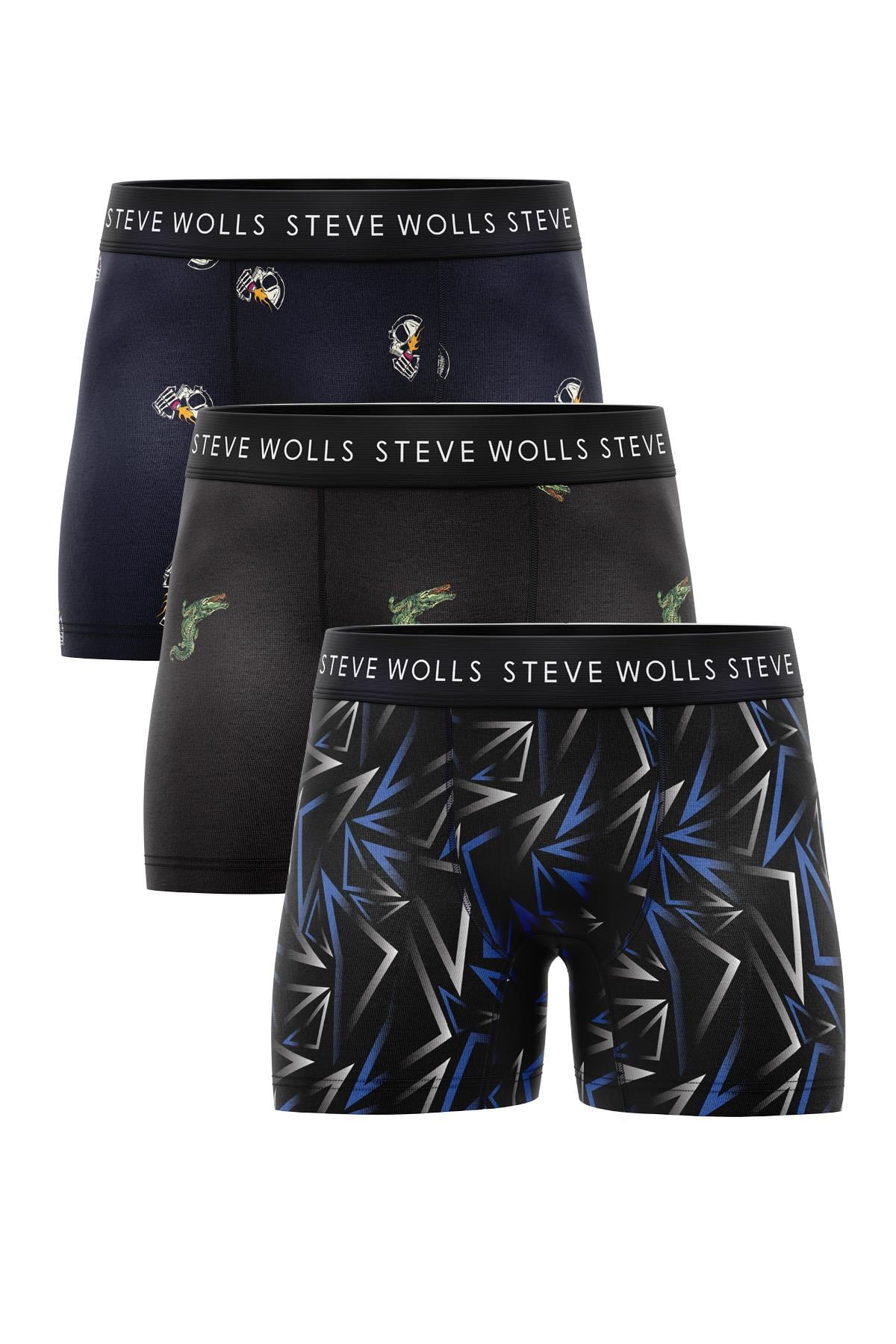 Erkek Karışık Desenli 3’Lü Boxer - 23655