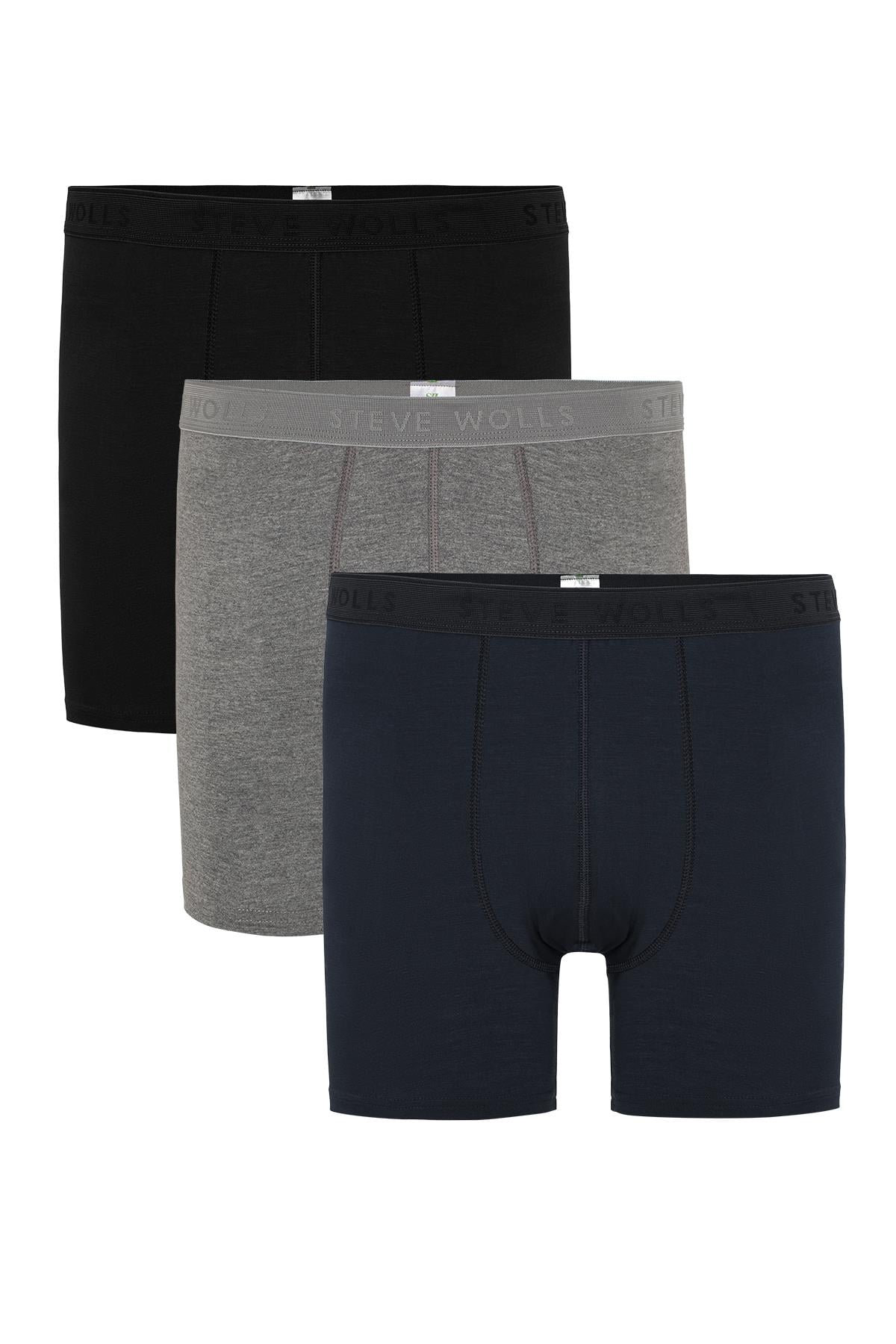 Erkek Renkli 3’Lü Uzun Paça Bambu Boxer - 25202