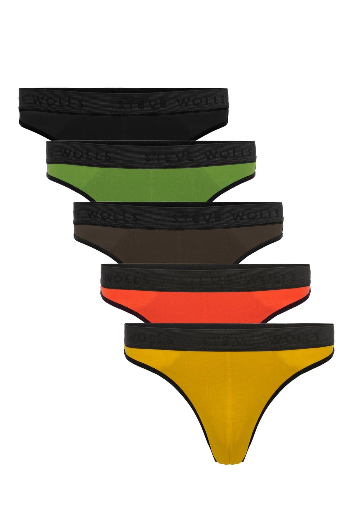 Erkek Renkli 5’Li Bambu String - 25501