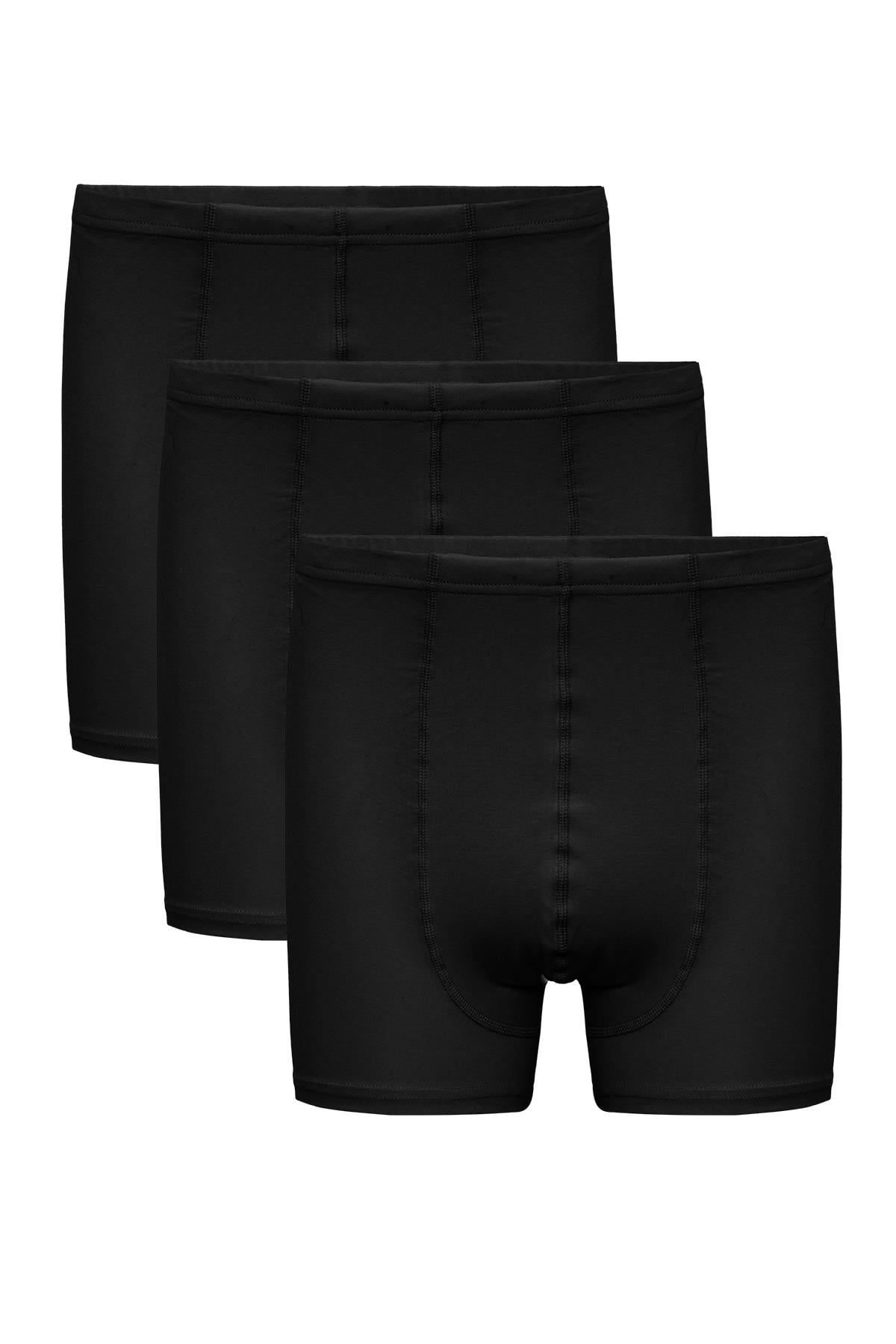Erkek Siyah 3’Lü Kıvırma Bel Boxer - 23201
