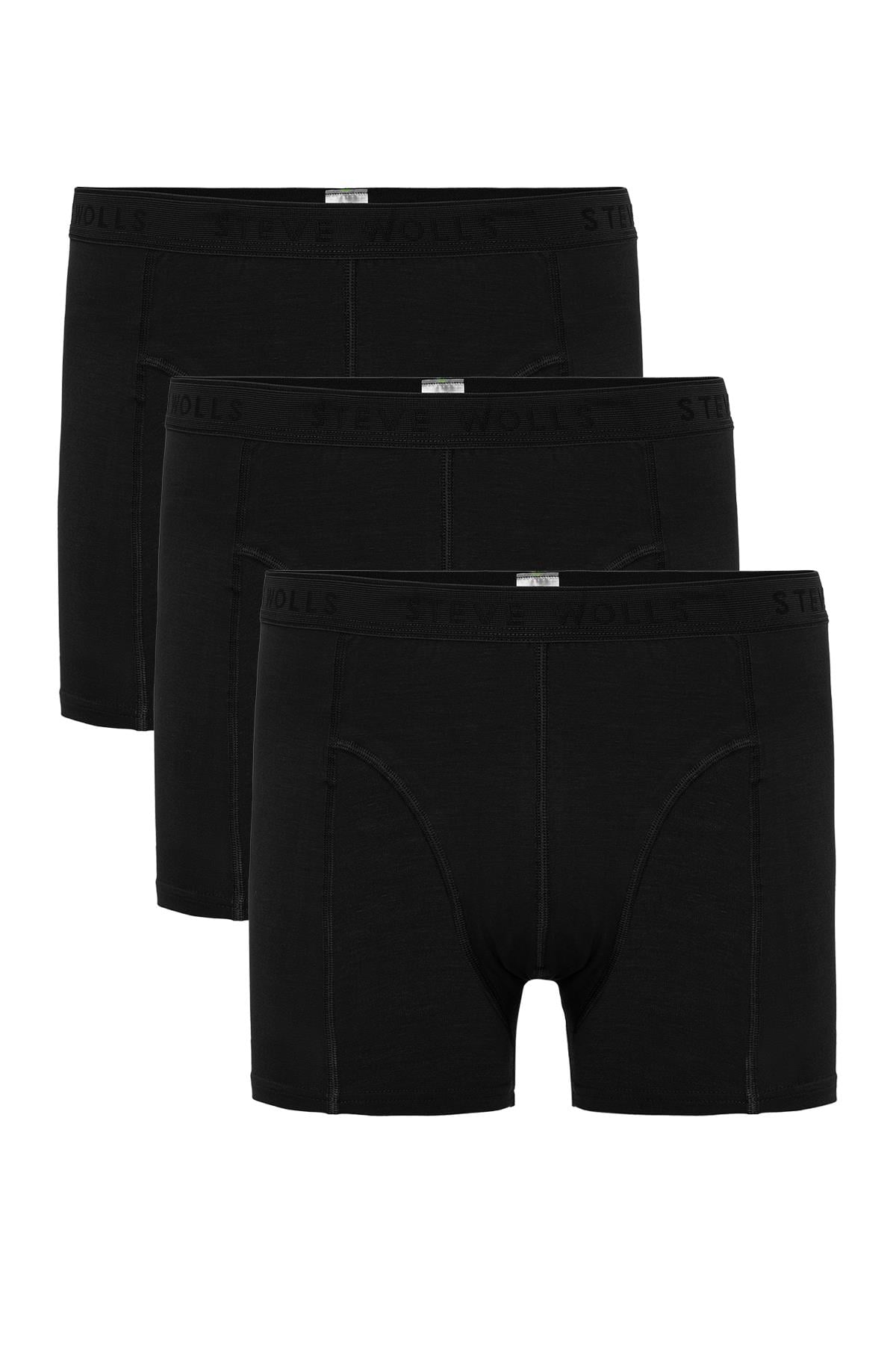 Erkek Siyah 3’Lü Klasik Bambu Boxer - 25101