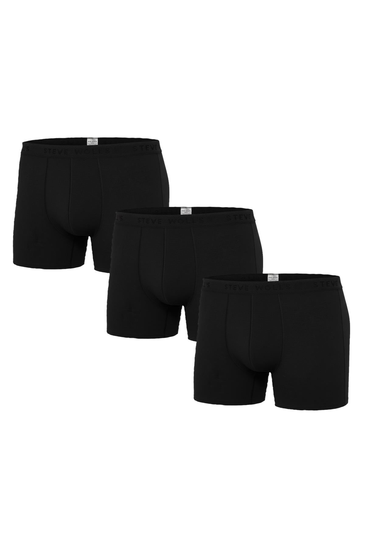 Erkek Siyah 3’Lü Likralı Boxer - 24101