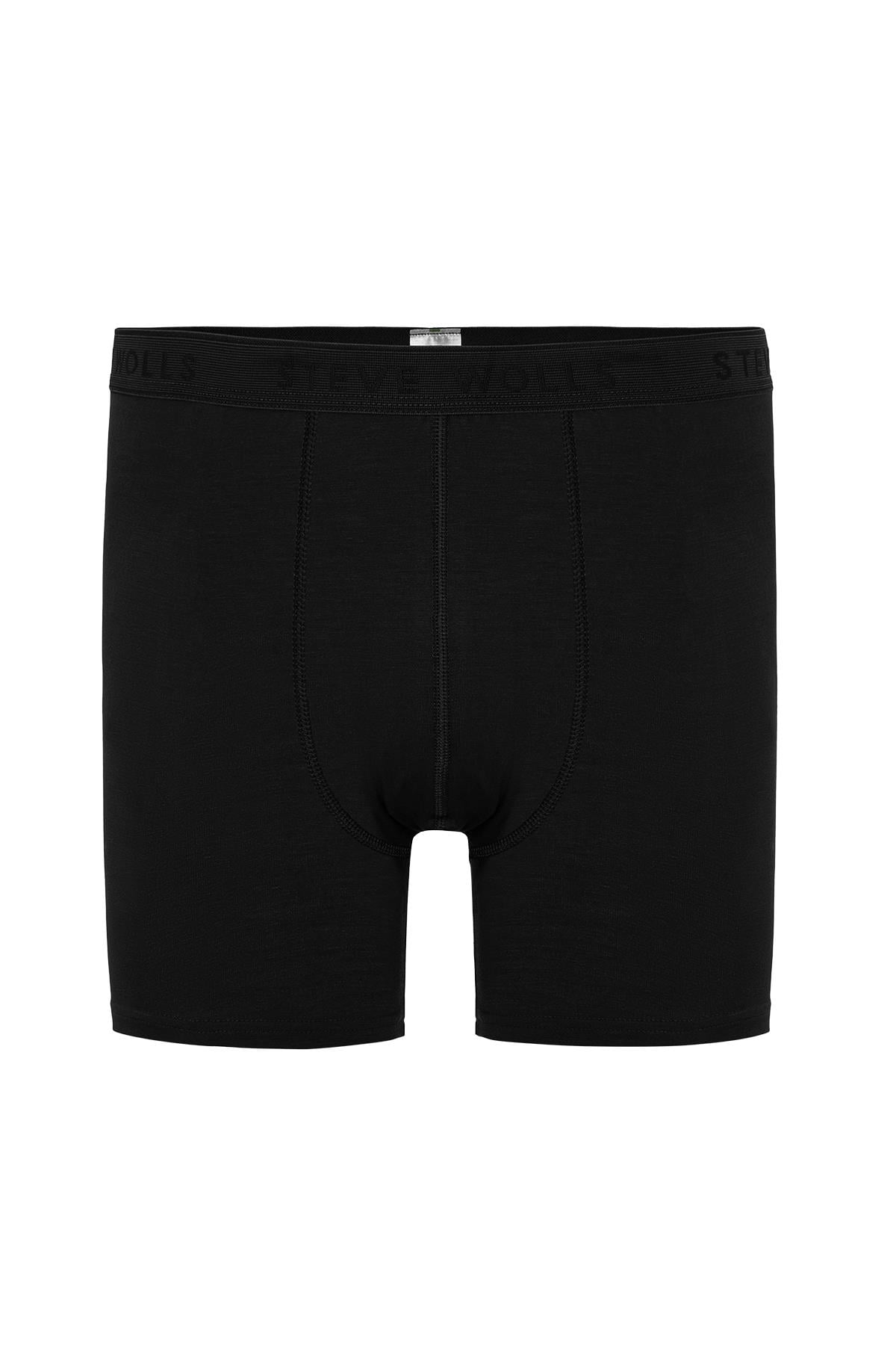 Erkek Siyah Tekli Uzun Paça Bambu Boxer - 25200