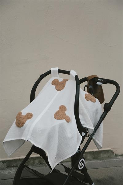 Teddy Souris Fermuarlı 2 Kat Müslin Puset Örtüsü 