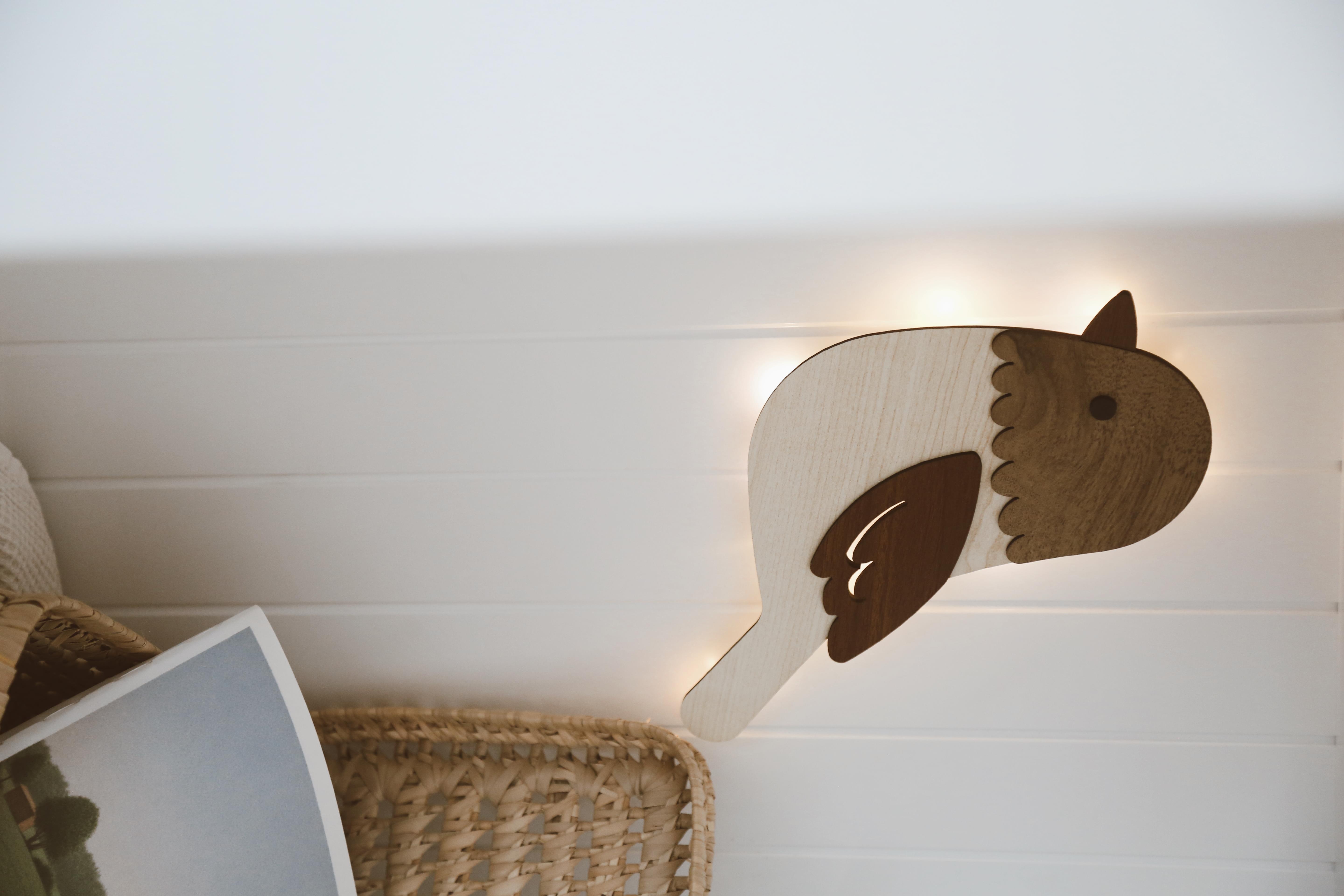 DERY BABY AHŞAP KUŞ GECE LAMBASI/ÇOCUK ODASI AKSESUARI  