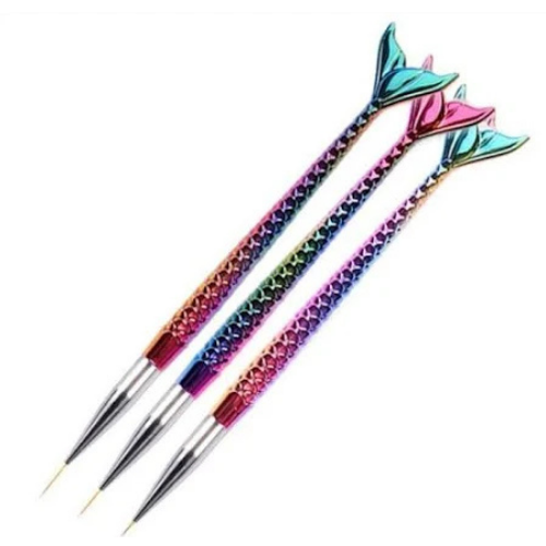 Balık Desenli Nail Art Fırçası 3'lü
