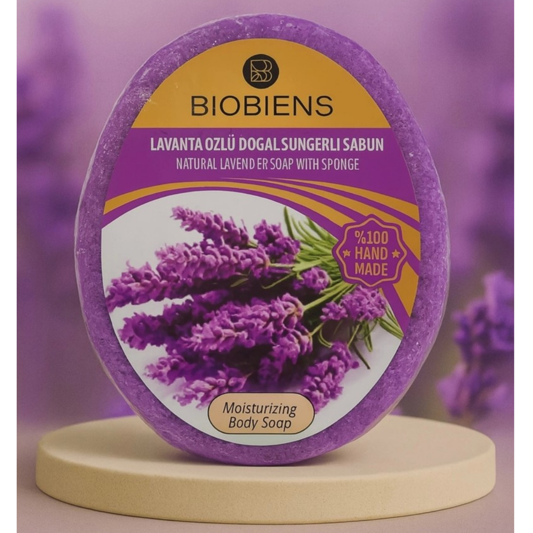 Biobiens Süngerli Sabun 130gr. Lavanta