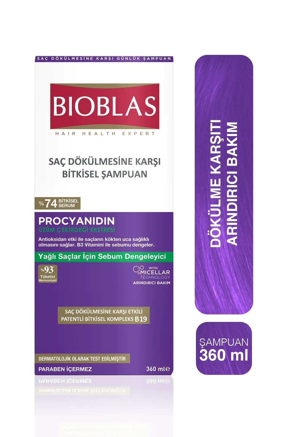 BIOBLAS YAĞLANMA DÖKÜLME KARŞITI ŞAMPUAN 360 ML.