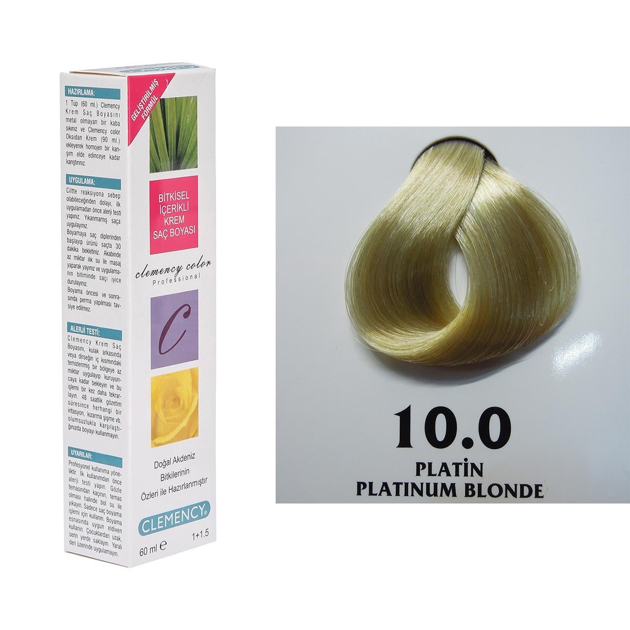 CLEMENCY TÜP BOYA 10-0 PLATİN 60 ML.