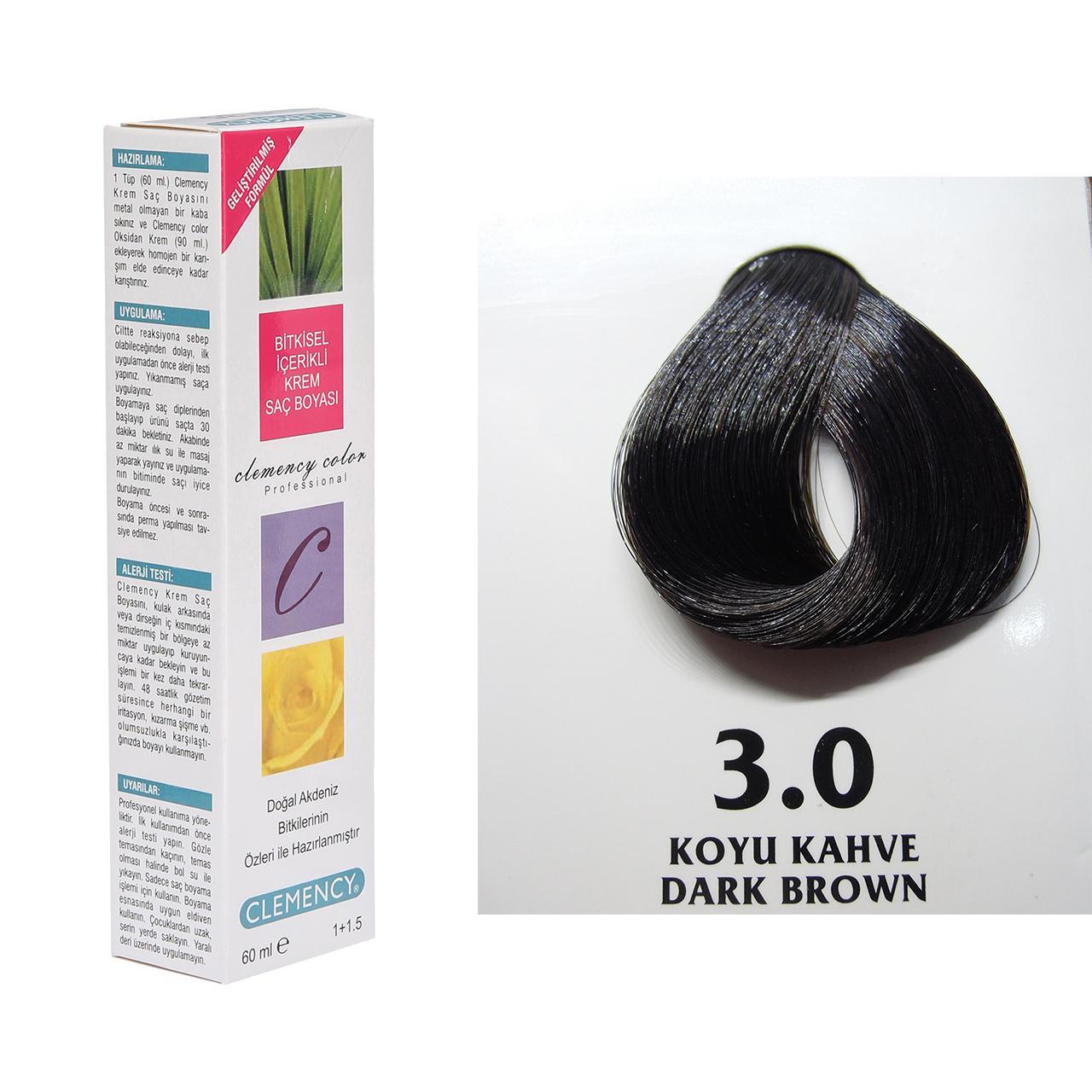 CLEMENCY TÜP BOYA 3-0 KOYU KAHVE 60 ML.