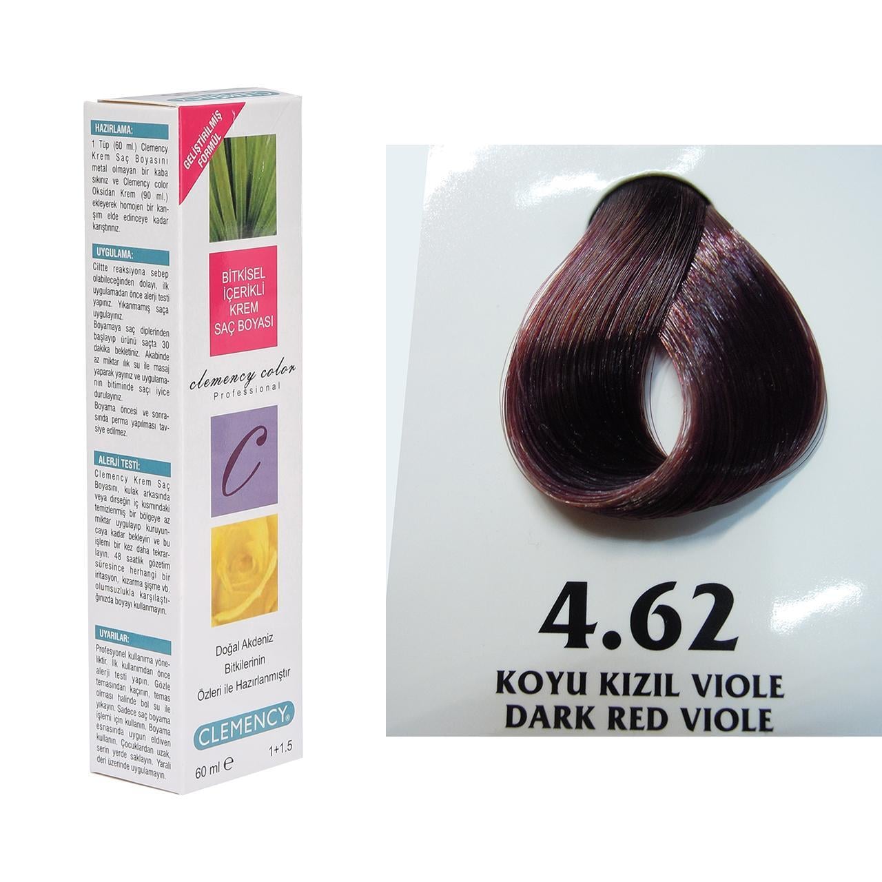 CLEMENCY TÜP BOYA 4-62 KOYU KIZIL VİYOLE 60 ML.