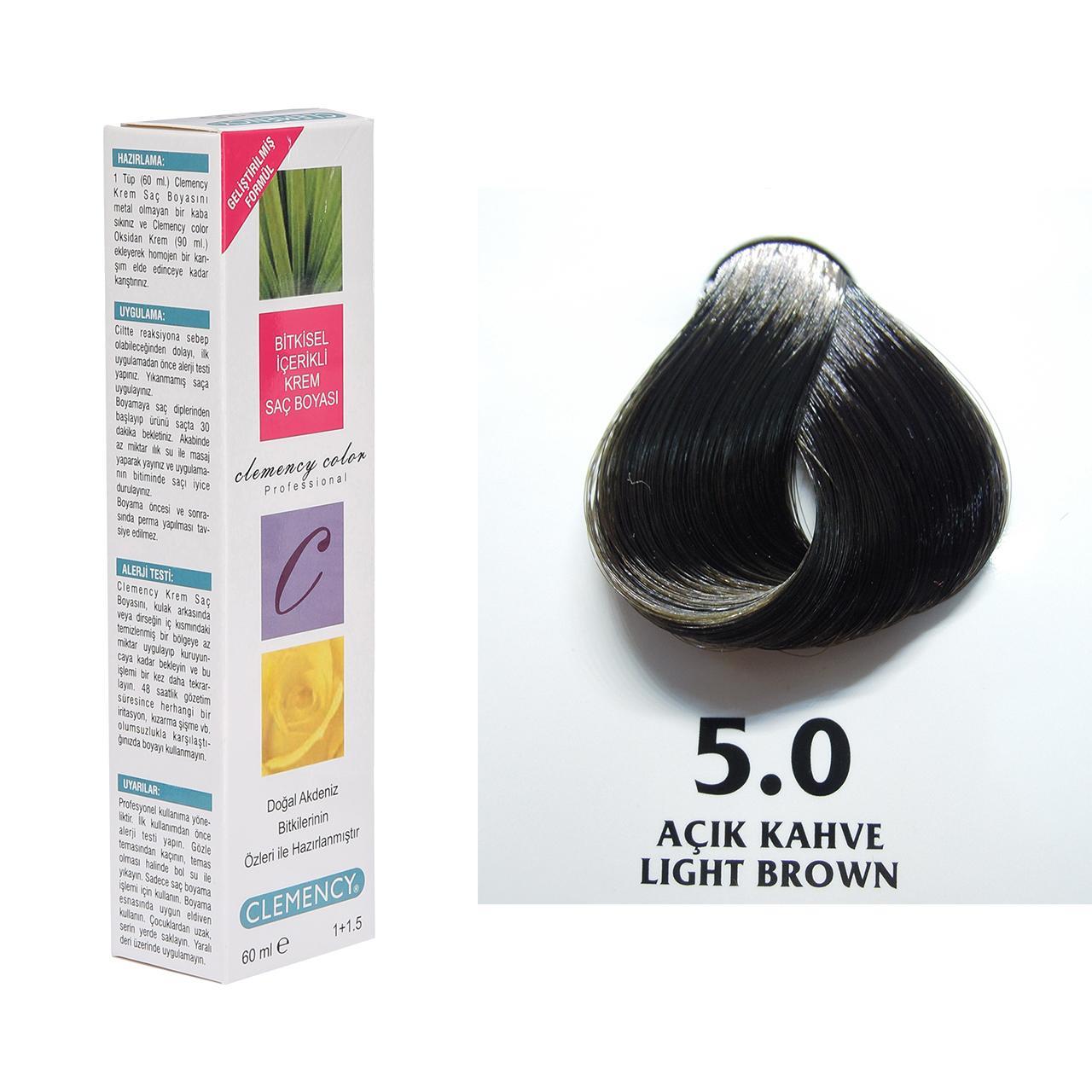 CLEMENCY TÜP BOYA 5-0 AÇIK KAHVE 60 ML.