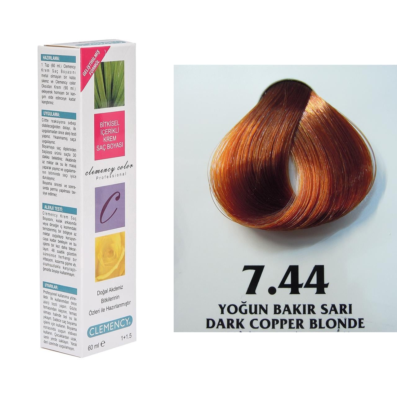 CLEMENCY TÜP BOYA 7-44 YOĞUN BAKIR SARI 60 ML