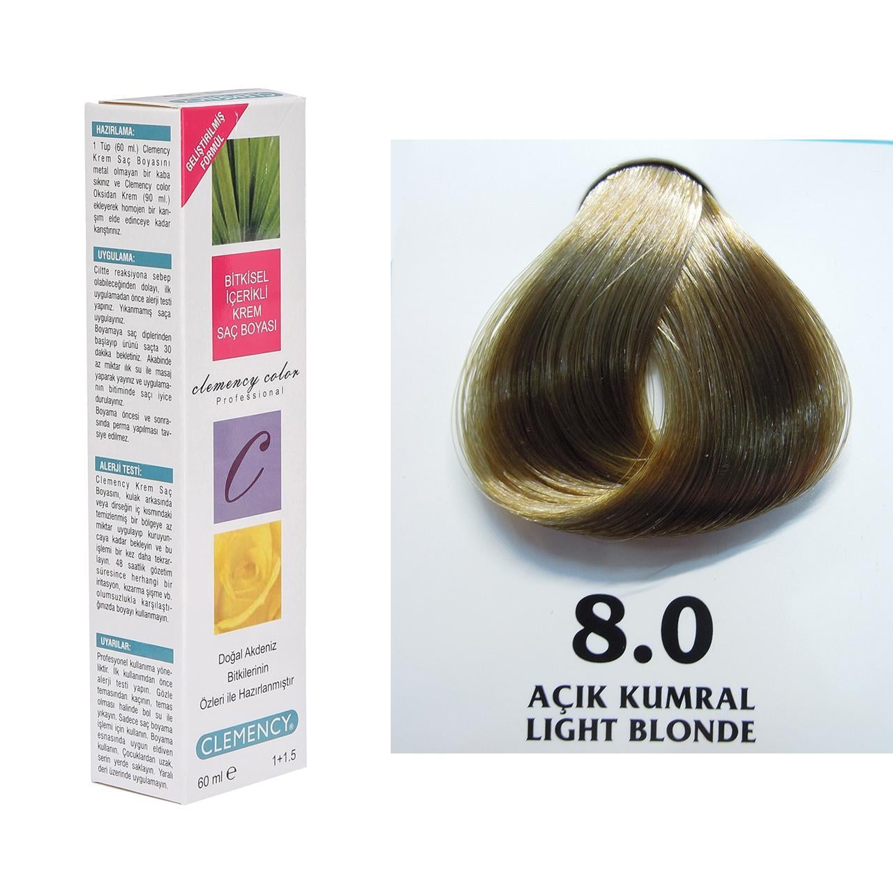 CLEMENCY TÜP BOYA 8-0 AÇIK KUMRAL 60 ML.
