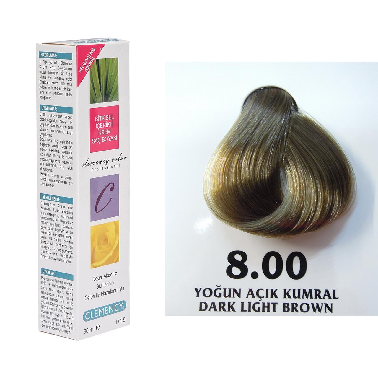 CLEMENCY TÜP BOYA 8-00 YOĞUN AÇIK KUMRAL 60 ML.