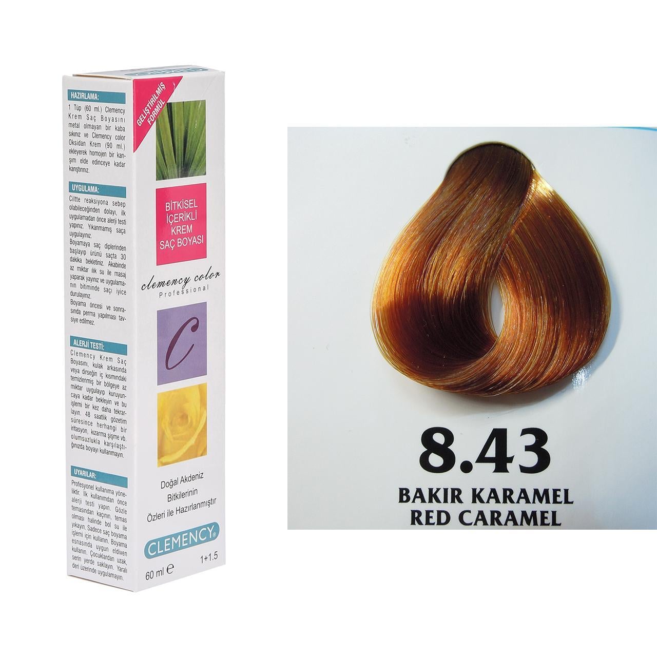 CLEMENCY TÜP BOYA 8-43 BAKIR KARAMEL 60 ML.