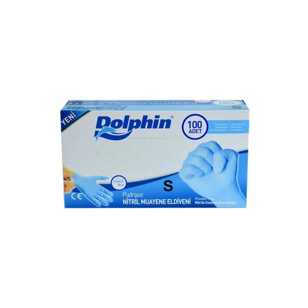 Dolphin Pudrasız Mavi Nitril Muayene Eldiveni (S)