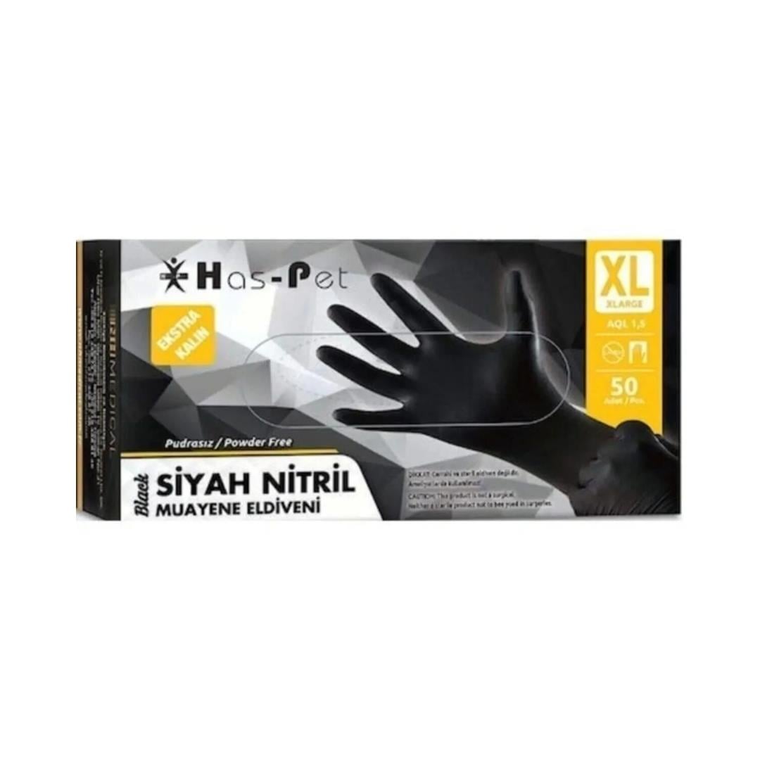 Has-Pet Sıyah Eldıven Xl 50Lı