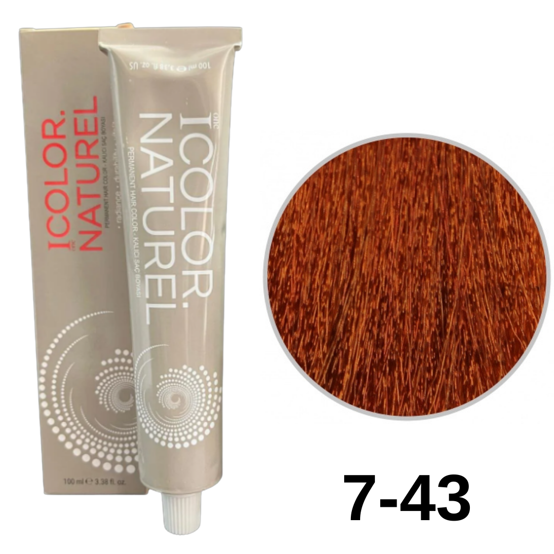 IColor Natural Tüp Boya 100ml. 7-43 Bakır Altın