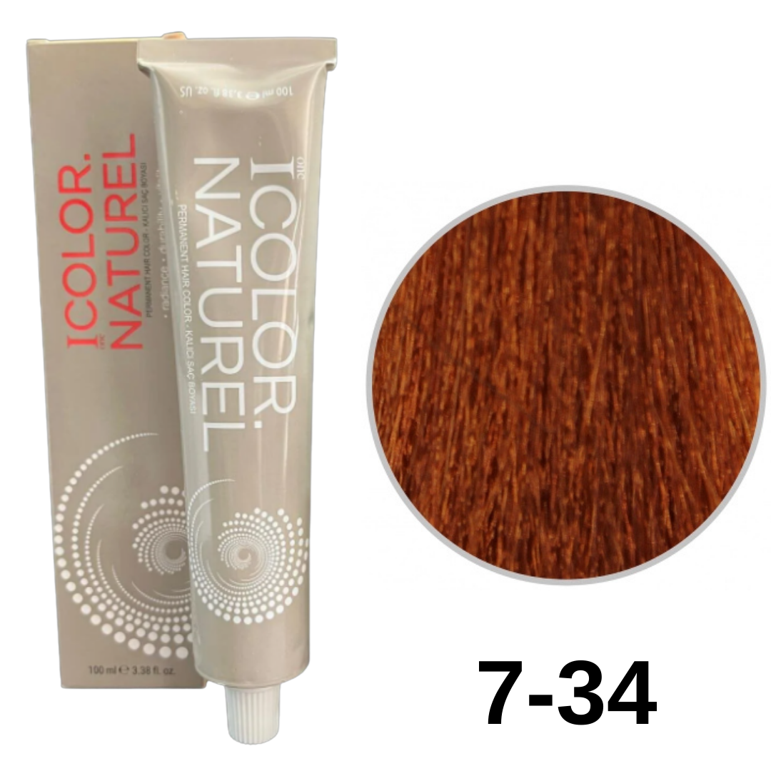IColor Natural Tüp Boya 100ml. 7-34 Altın Bakır