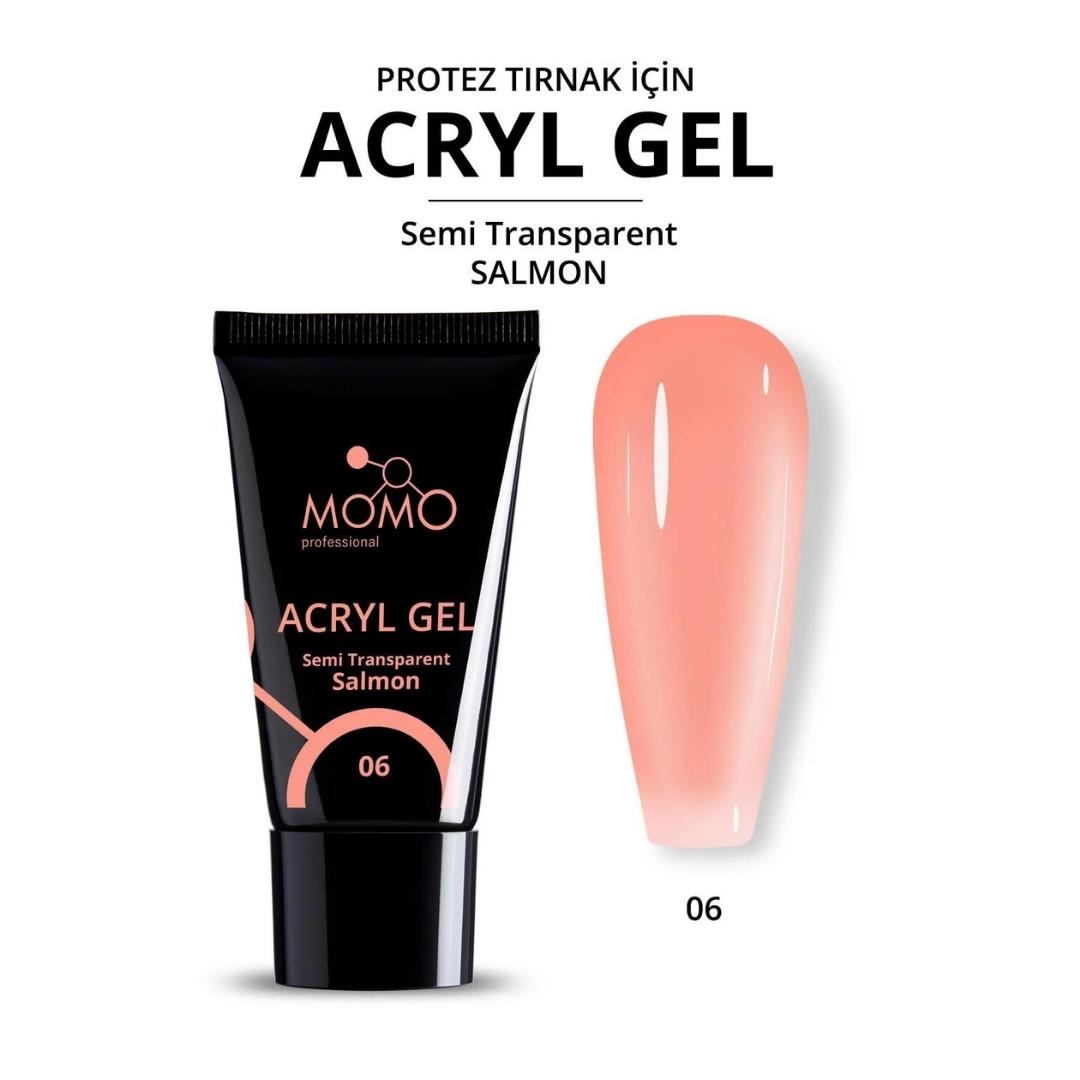 MOMO ACRYL GEL 30gr. No.06 SEMI TRANSPARENT SALMON