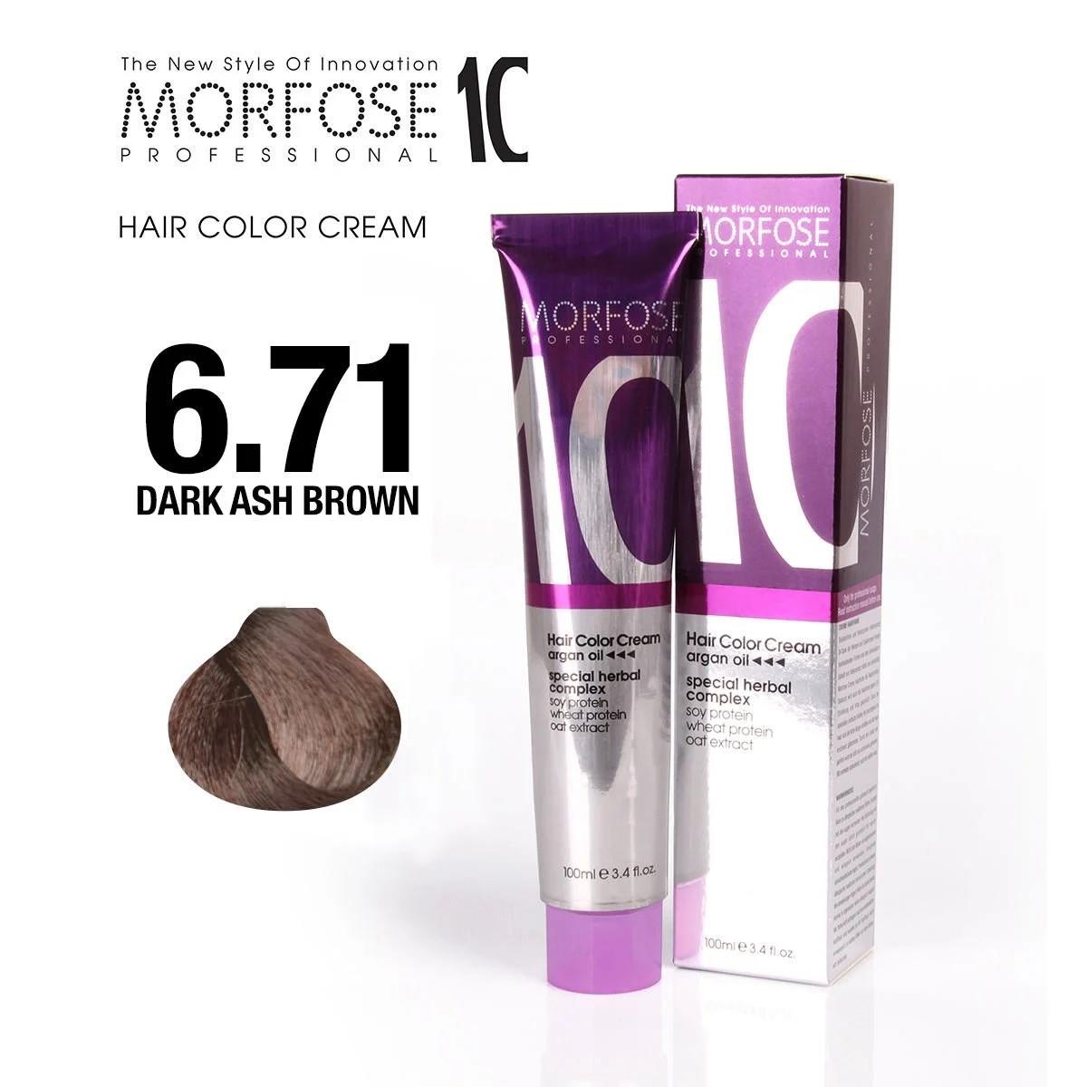 Morfose 10 Saç Boyası 6.71 Koyu Küllü Kahve 100ml.